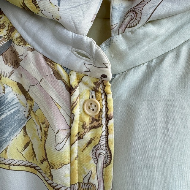 HERMES シャツジャケット マルジェラ期 シルク パファー オールドエルメス 古着 レディース 画像4