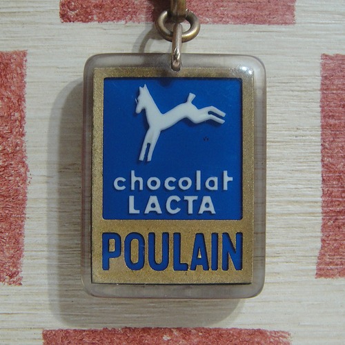 フランス POULAIN［プーラン］チョコレート白馬ロゴ広告ノベルティ ブルボンキーホルダー