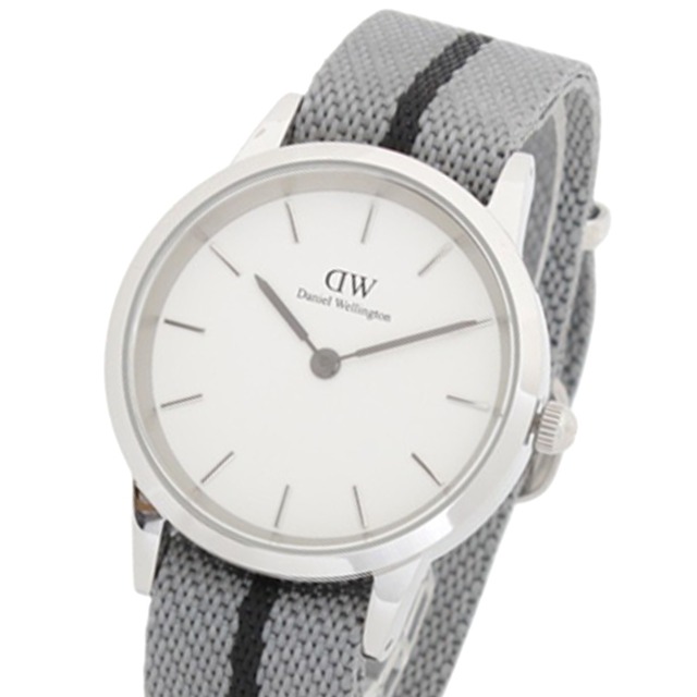 ダニエルウェリントン DANIEL WELLINGTON  Quadro 20x26mm Black & Grey NATO  Silver White DW00100676 腕時計 レディース ホワイト クオーツ