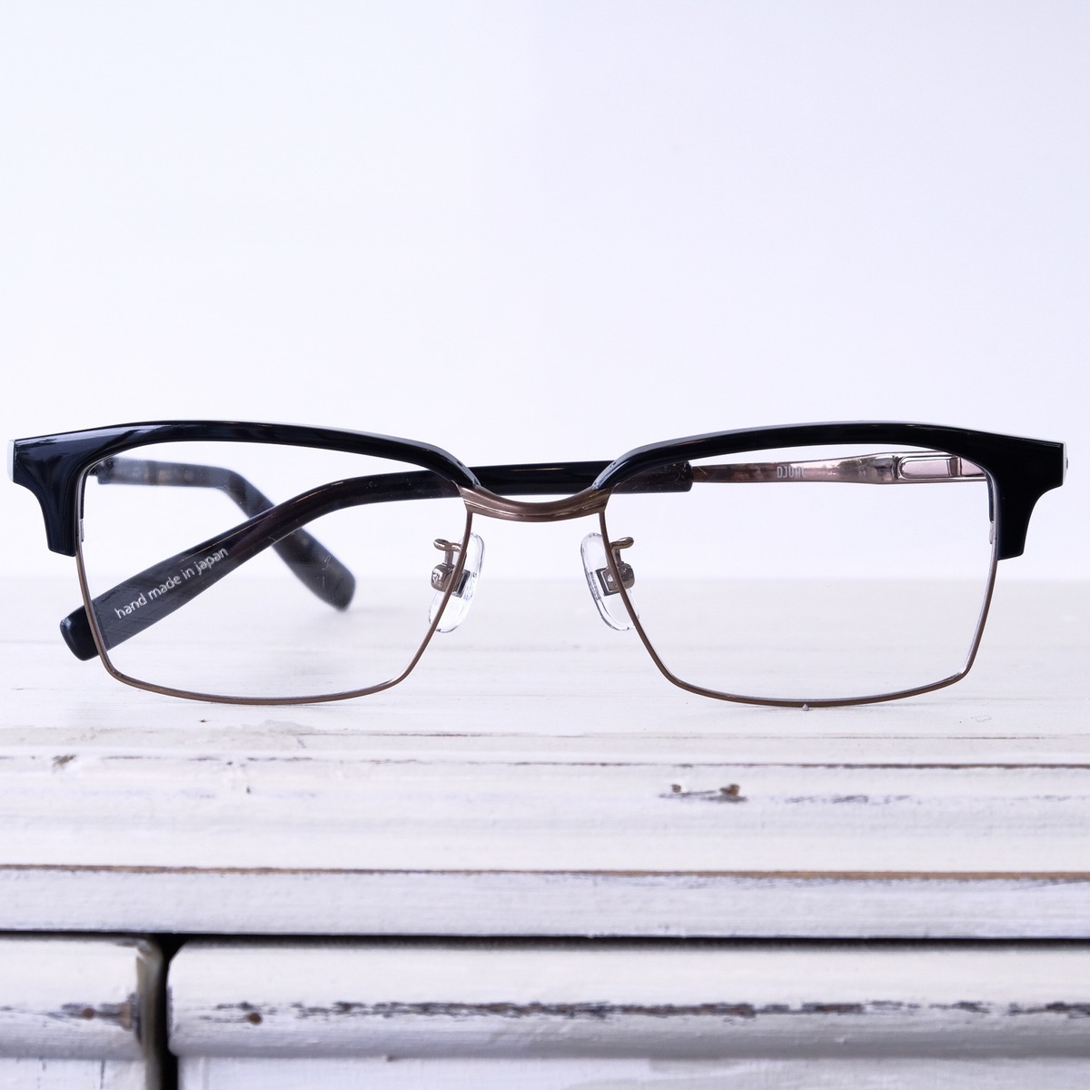 DJUAL デュアル メガネ CZ-12 / 77K navy + gold shirring | livra eyewear