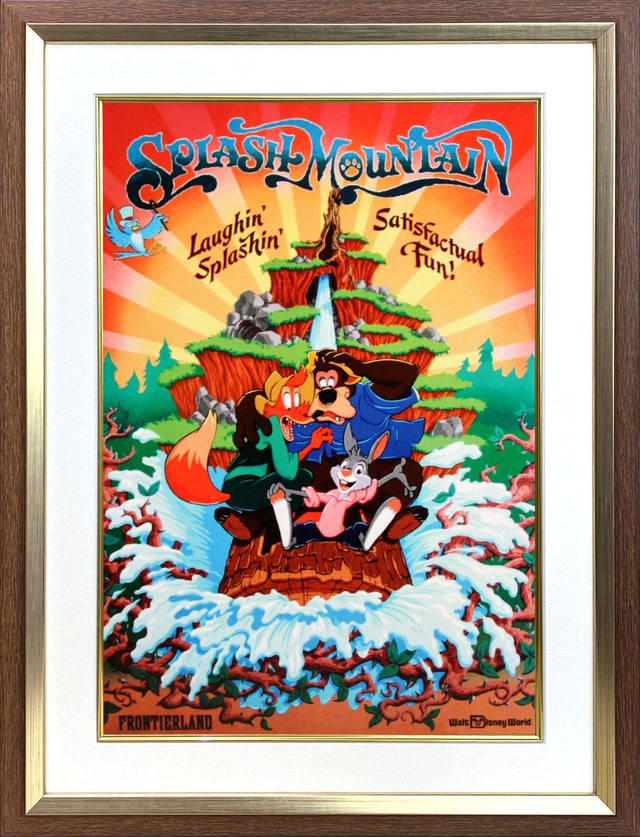 ディズニー テーマパーク「フロンティアランド/スプラッシュ・マウンテン」展示用フック付ポスター