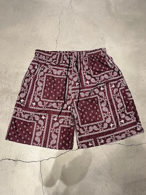 【ブラウン】ペイズリーハーフPANTS