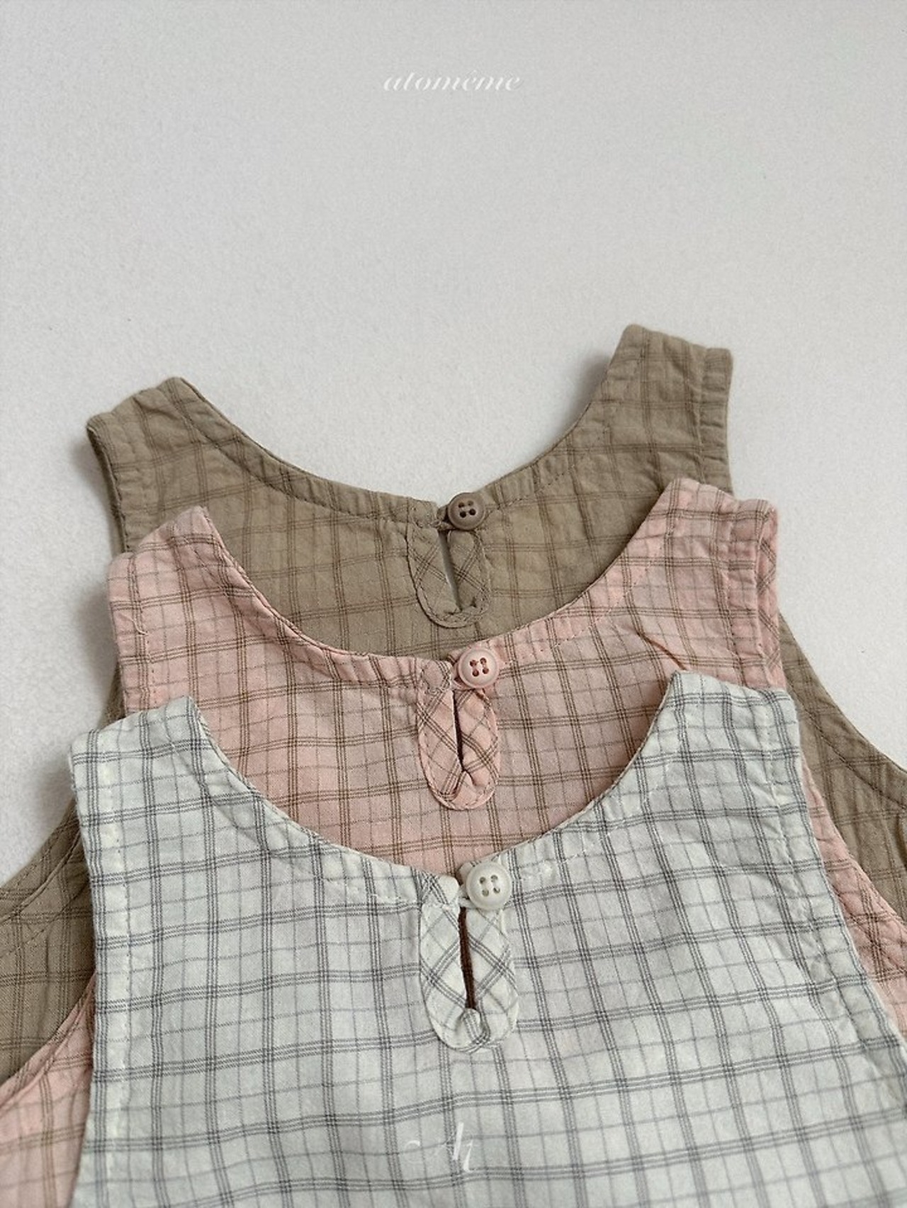 韓国子供服 / Atomeme / 26Autumn / Hey Check One-piece / 秋服 *S~XL*