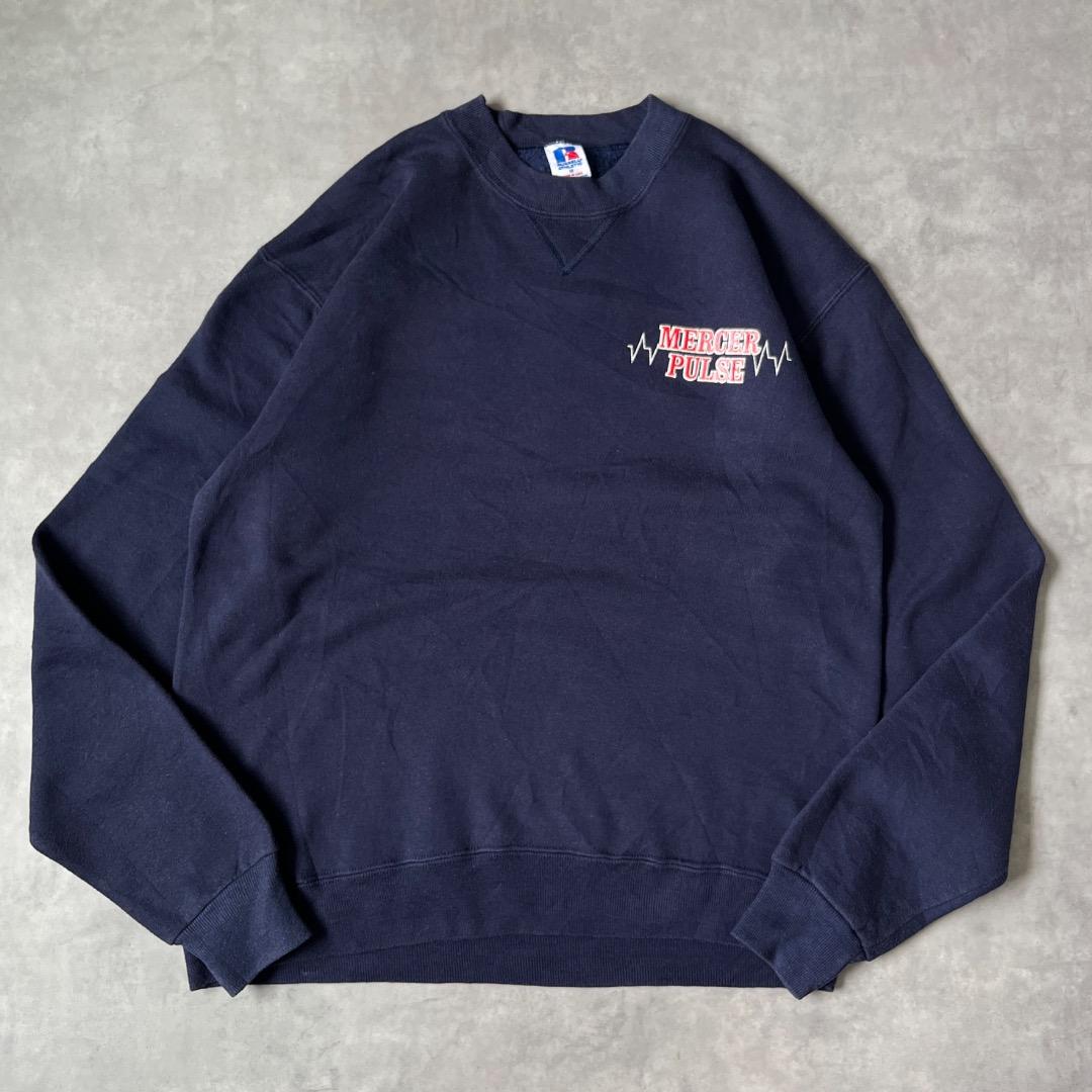 ラッセルアスレチック スウェット 古着 80s USA製 M 紺 17263