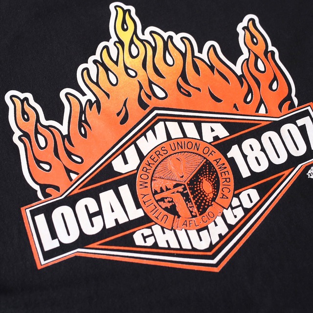 fire and skull printed 3XL super big l/s tee