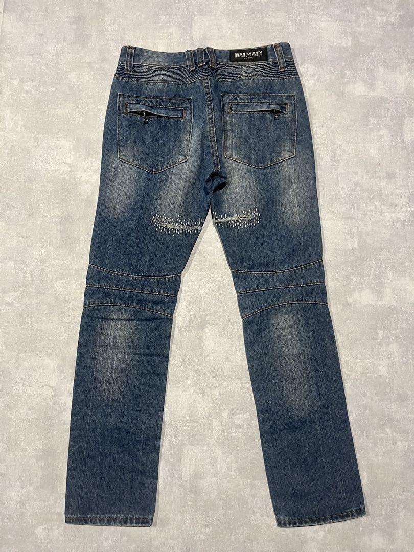 BALMAIN HOMME Destroy Biker Jeans | CHASE