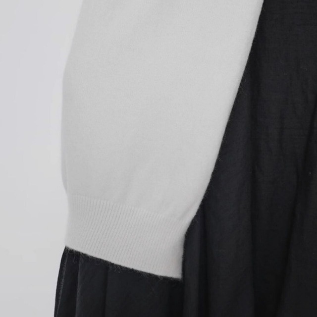 Side slit knit long dress【2color】 C0840