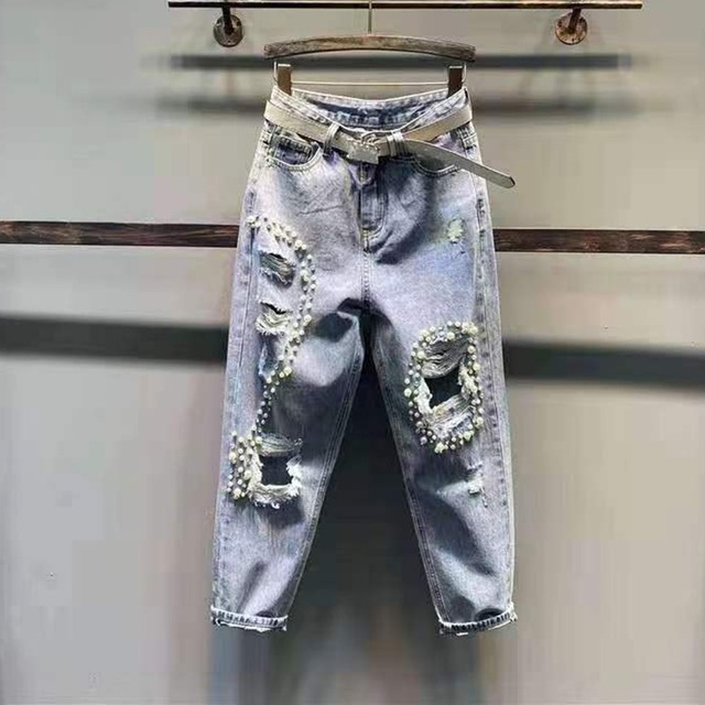 カジュアルハイウェストウェストスリムパンツ 大きめサイズ ヨーロピアン ミックスインファッション30521810839