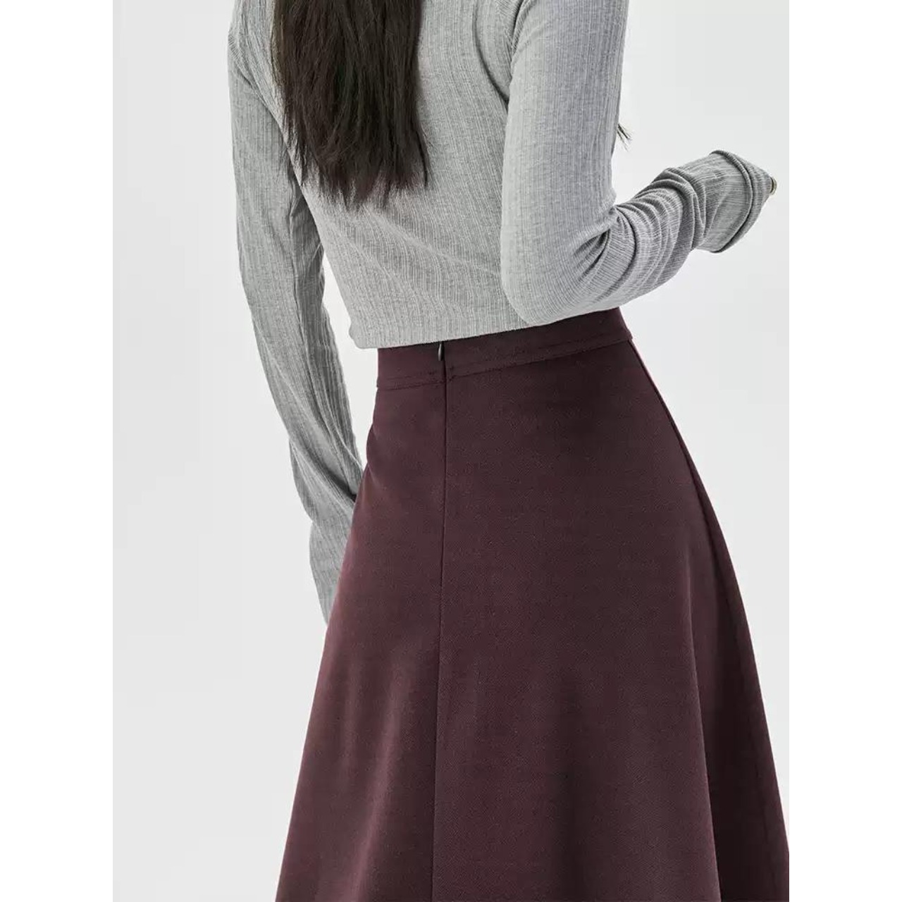 ウールライク フレア ロング スカート 10293