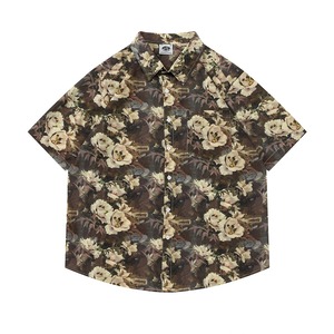 FLORAL PRINT SHORT SLEEVE HAWAIIAN SHIRT M-17876