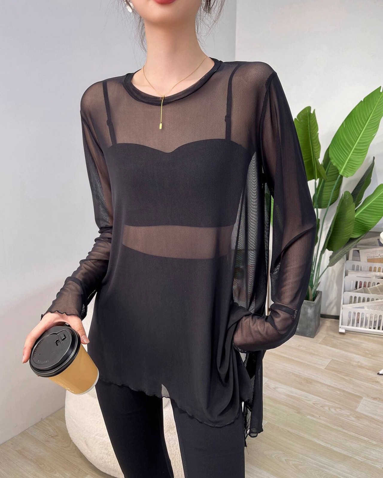 シアーメッシュロングスリーブT 2color A0546 - 3