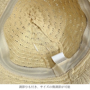 麦わら風 バケットハット レディース UV対策 小顔見え レトロ配色 春夏 折りたたみ帽子 [LS-CGH011]