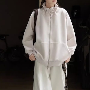 2色/ドロストネックジップアップトップス ・19925 2色/ドロストネックジップアップトップス ・19925