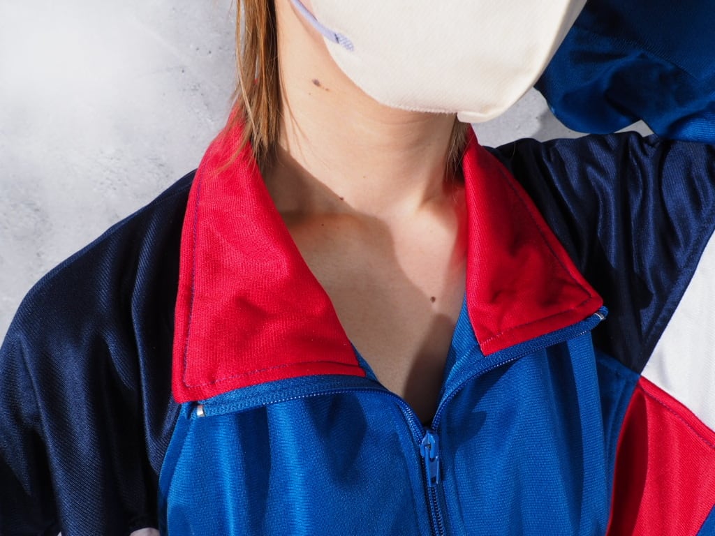 1990s Multi color panel Switching vintage loose Track jacket