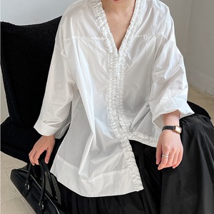 2way frill v-neck blouse　102678