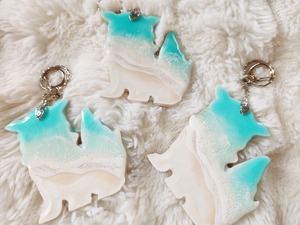 494.オーシャンレジンアート シーサーキーホルダー