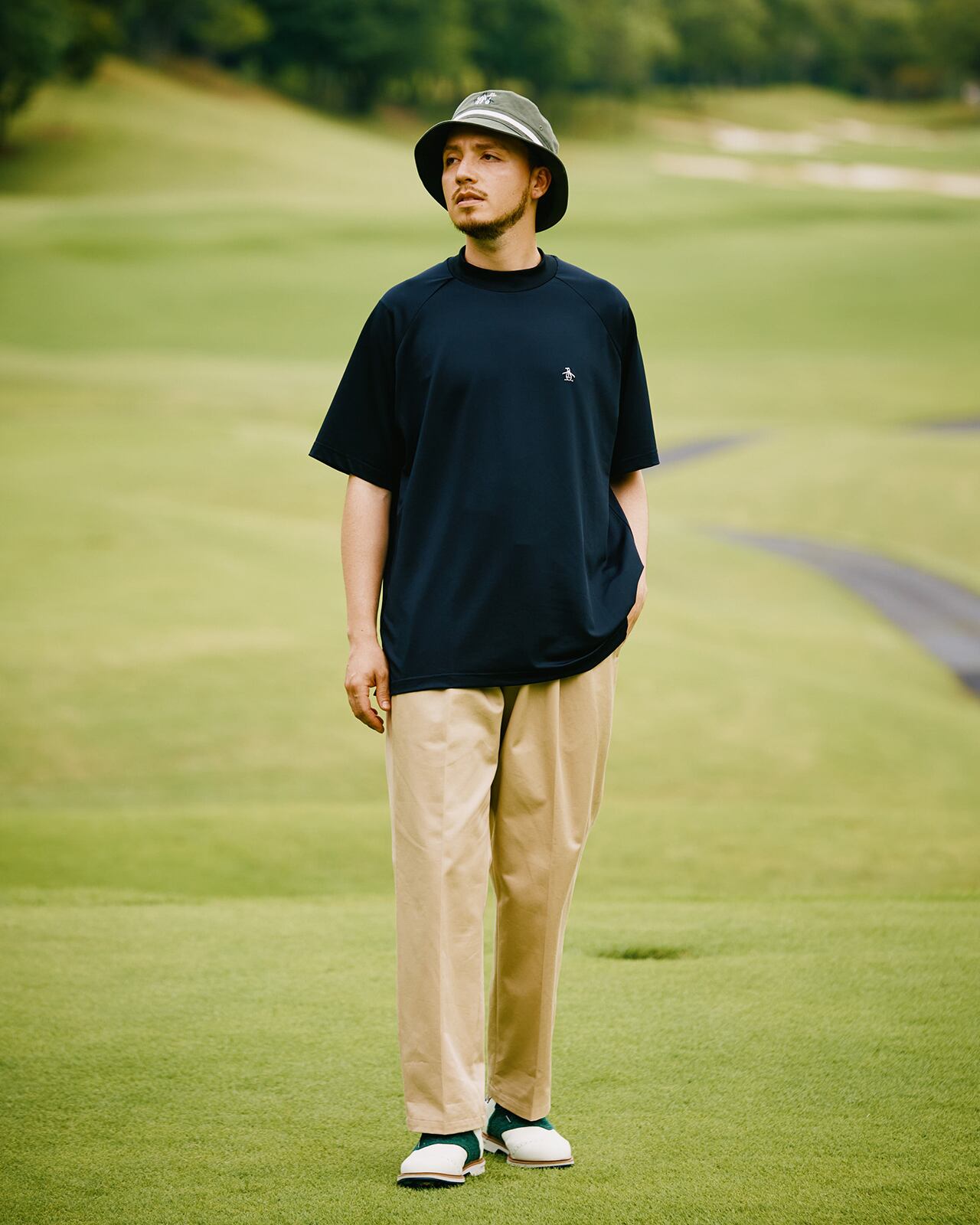 HOLE 567] Penguin by Golfickers [MOCKNECK SHIRTS] -Black