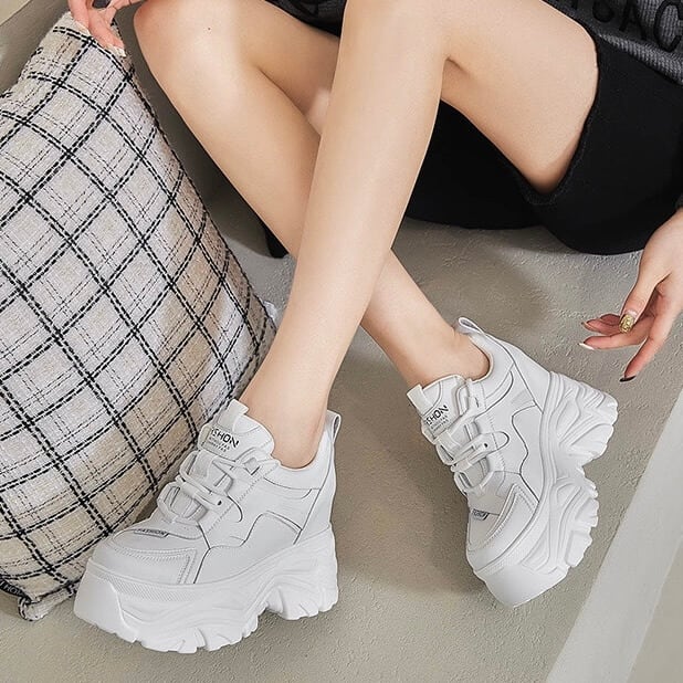 【売れ筋】美脚厚底ダッドスニーカー10cm