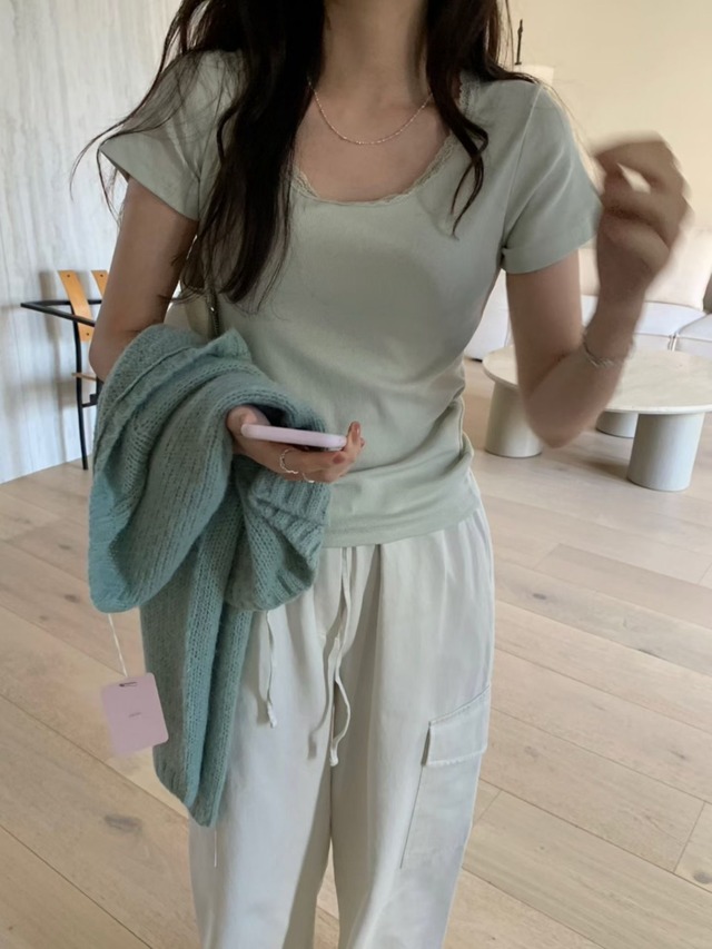 (即納) pretty young thing / Letter cargo pants -ivory-　