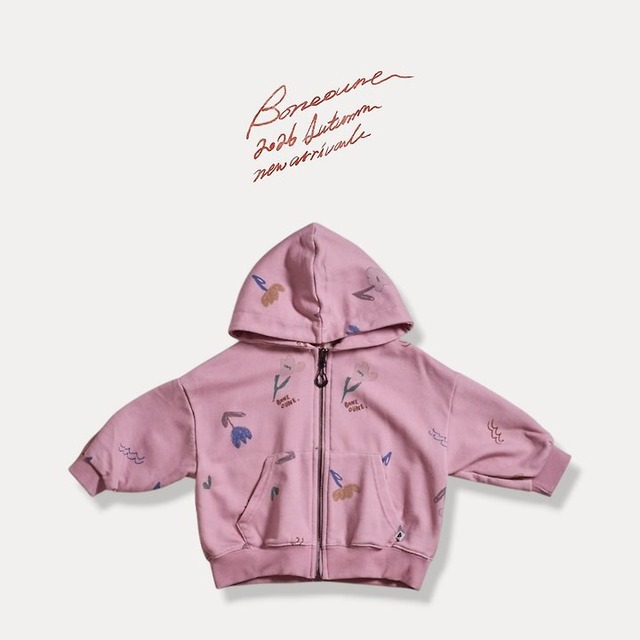 cello flower pig zip-up hoodie【BONEOUNE】※10月上旬〜中旬発送予定