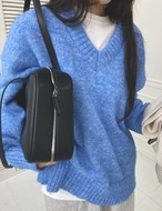 【新作５％OFF・3日間】V-neck Basic Knit_4colors