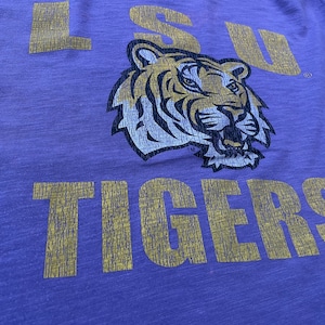 【COLOSSEUM ATHLETICS】カレッジ LSU ルイジアナ州立大学 プリント Tシャツ ロゴ イラスト TIGERS 2XL ビッグサイズ US古着