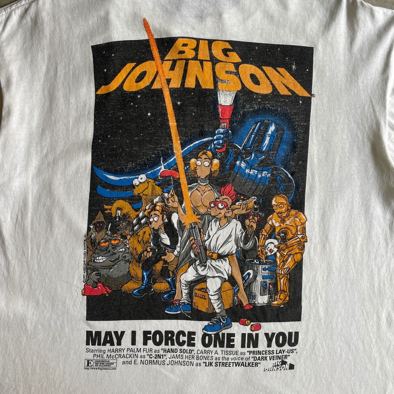 90年代 USA製 BIG JOHNSON STAR WARS パロディ エロ バックプリントT 
