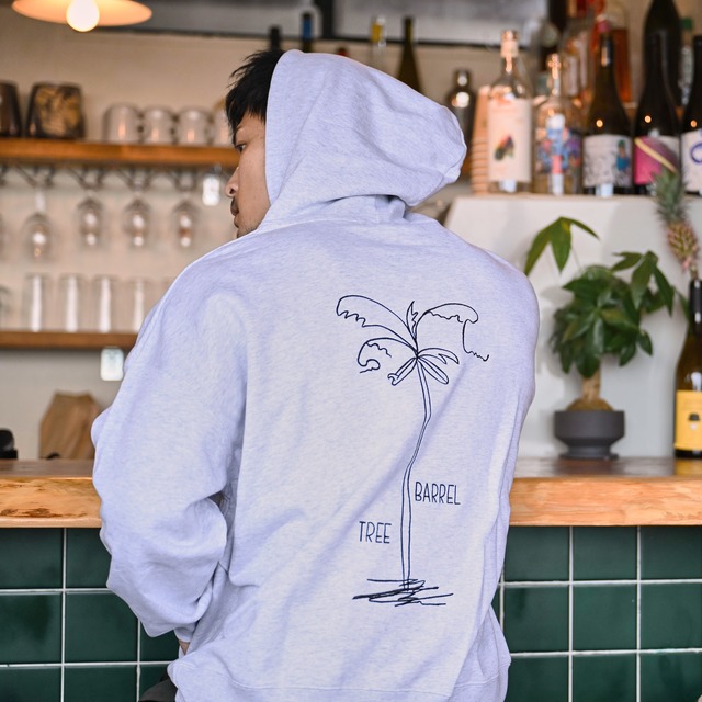 10.0オンス ヤシの木両面刺繍 オーバーサイズ  フーディ