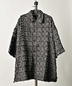 ADAM PATEK square fringe pattern short sleeve shirt (GRY) AP2315028
