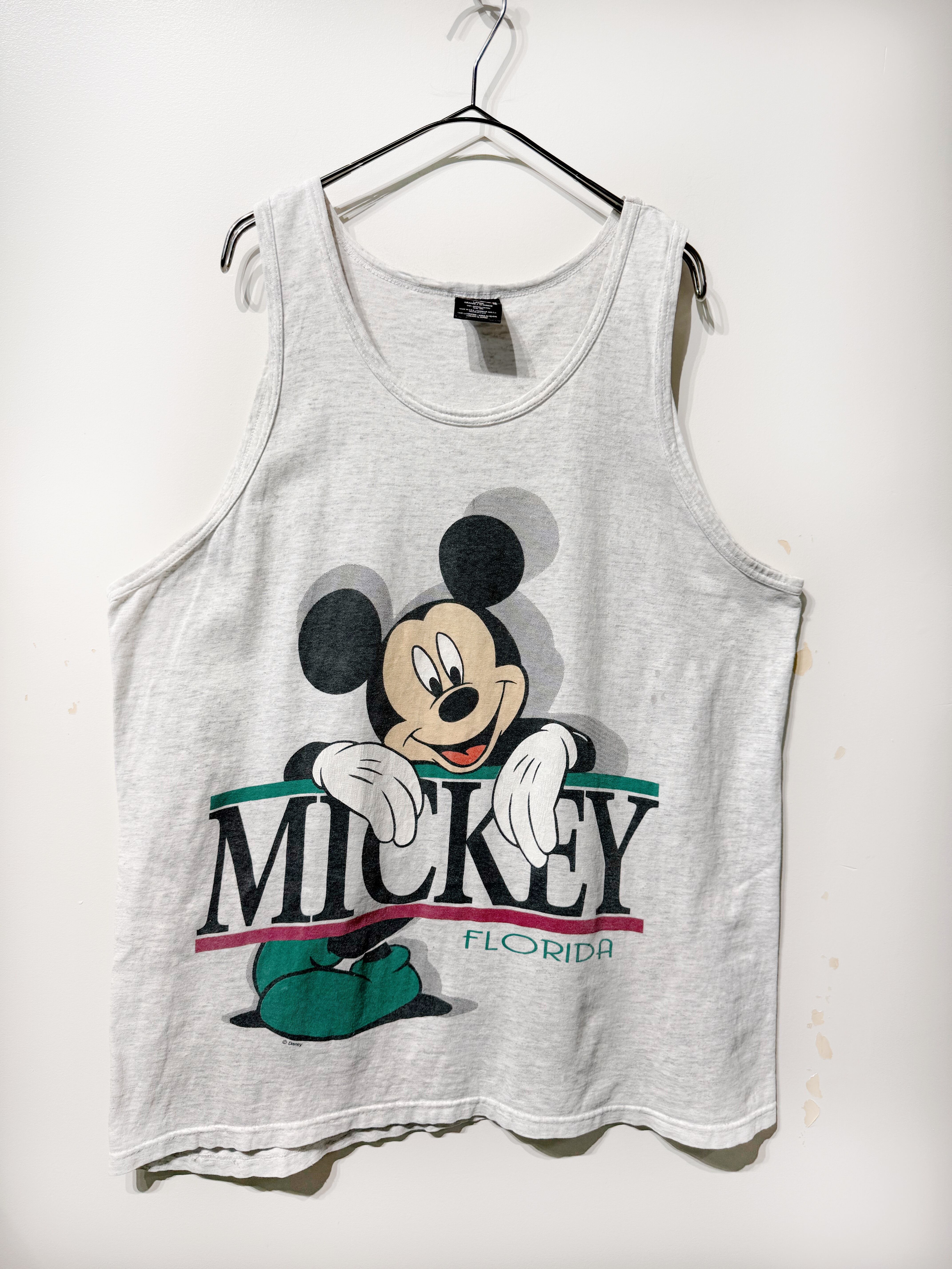 (CS2061)90’s “MICKEY” printed tank top made in USA