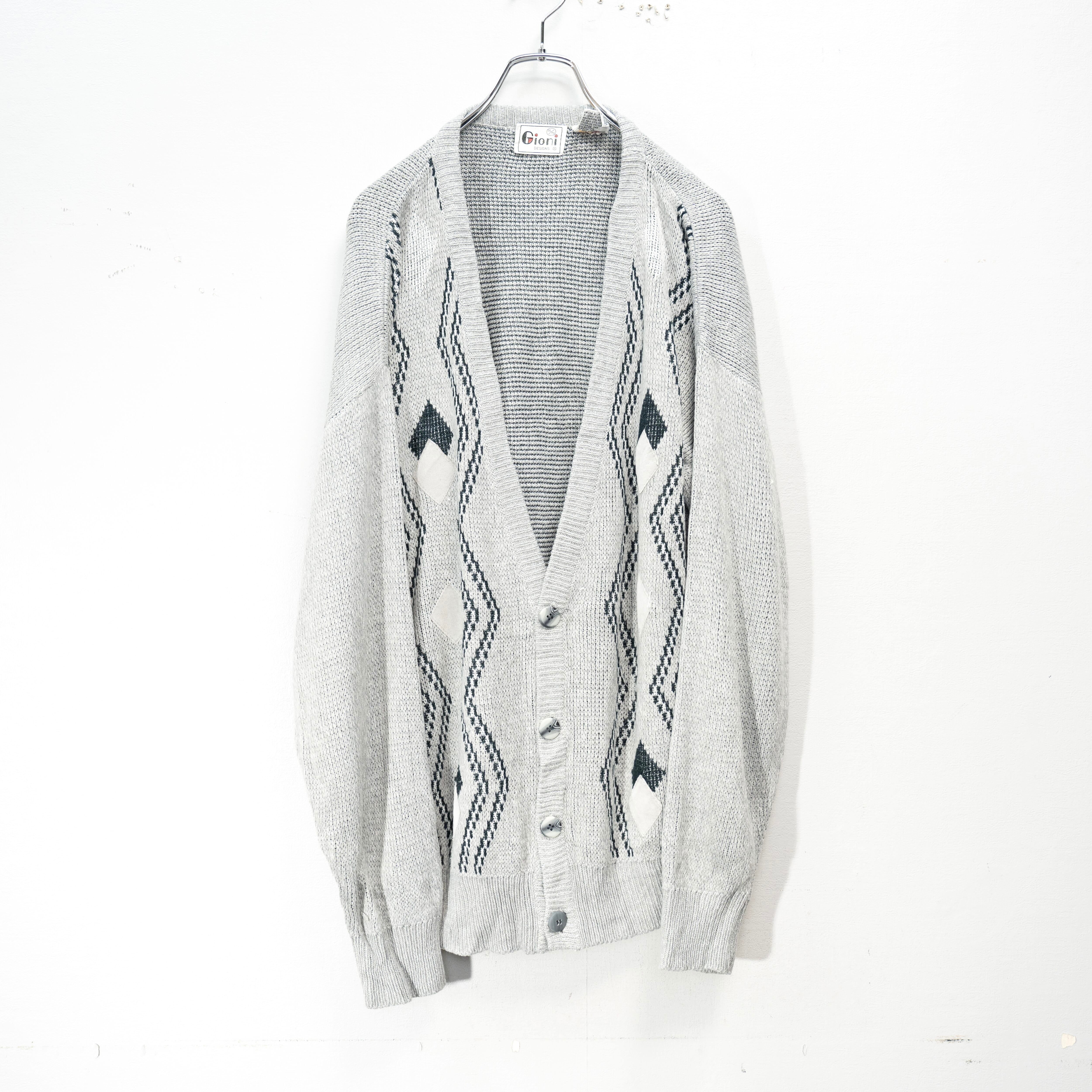 EU VINTAGE Gioni DESIGNS PATTERNED DESIGN KNIT CARDIGAN EU VINTAGE Gioni DESIGNS PATTERNED DESIGN KNIT CARDIGAN