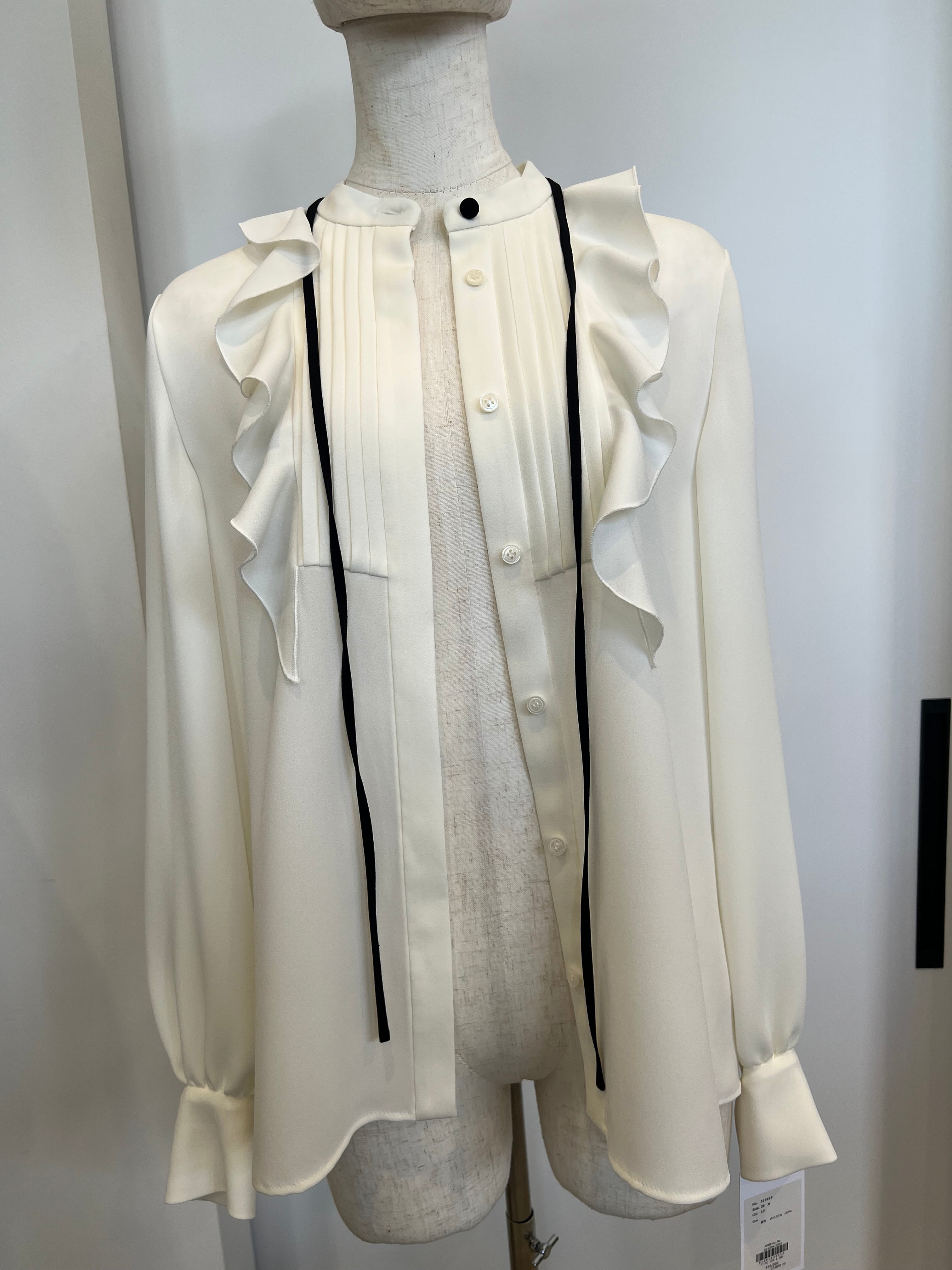 【PASSIONE】取り外し可コードフリルブラウス　616918