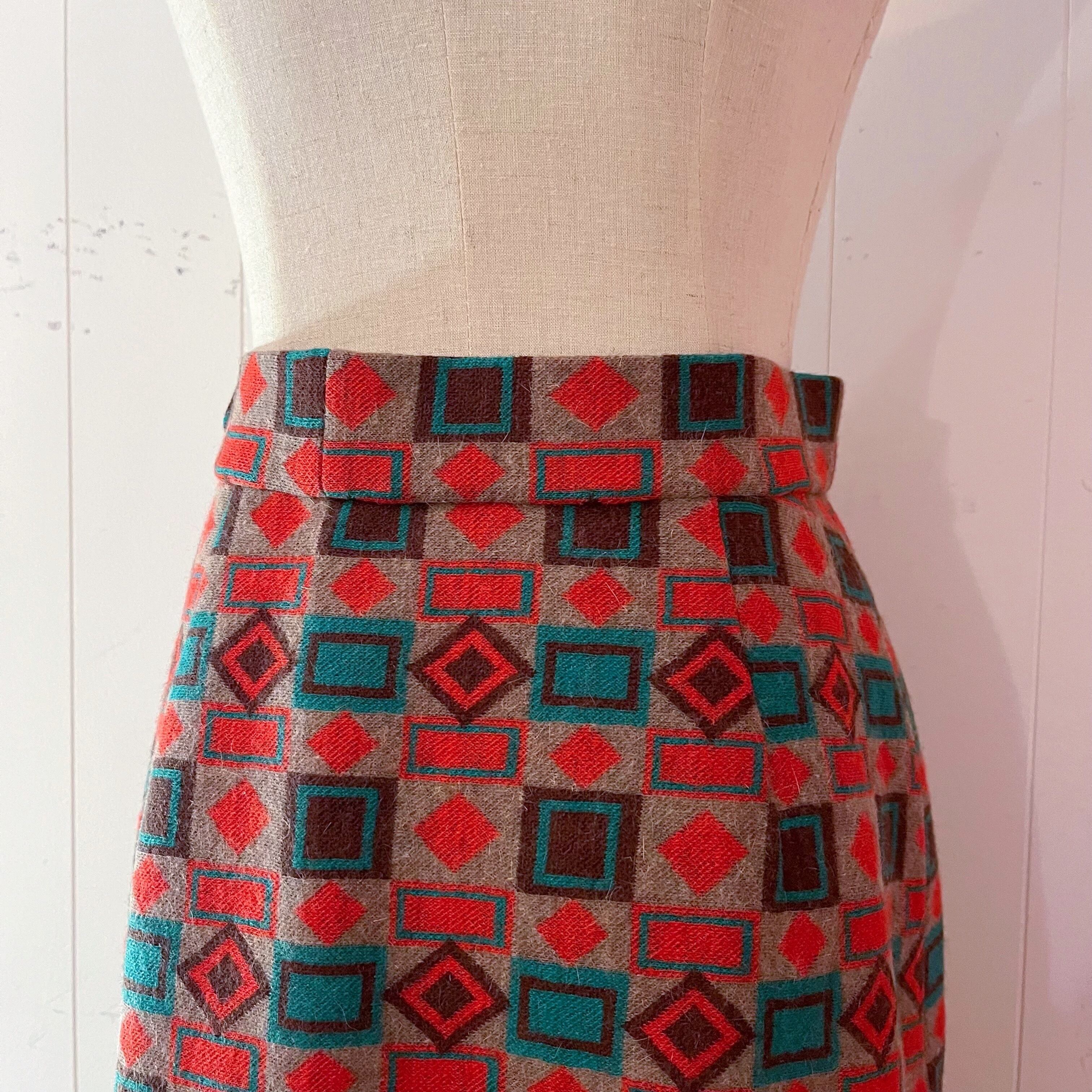 geometric pattern jacquard skirt