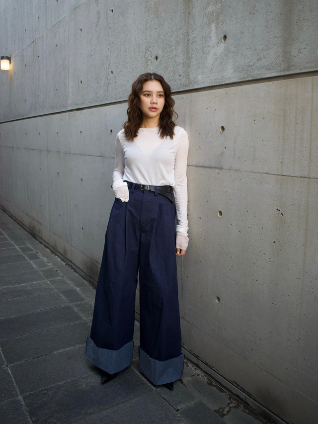 WIDE DENIM PANTS (blue)