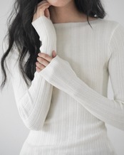 Boat neck slim rib Knit T20175