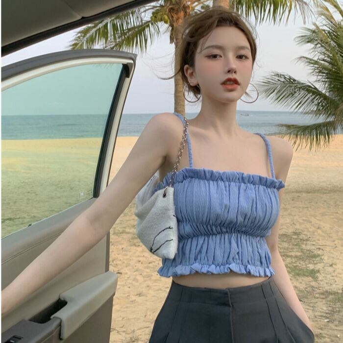 スプリングトップス ショートプリーツ 春物 ドラファッションホール13605156740