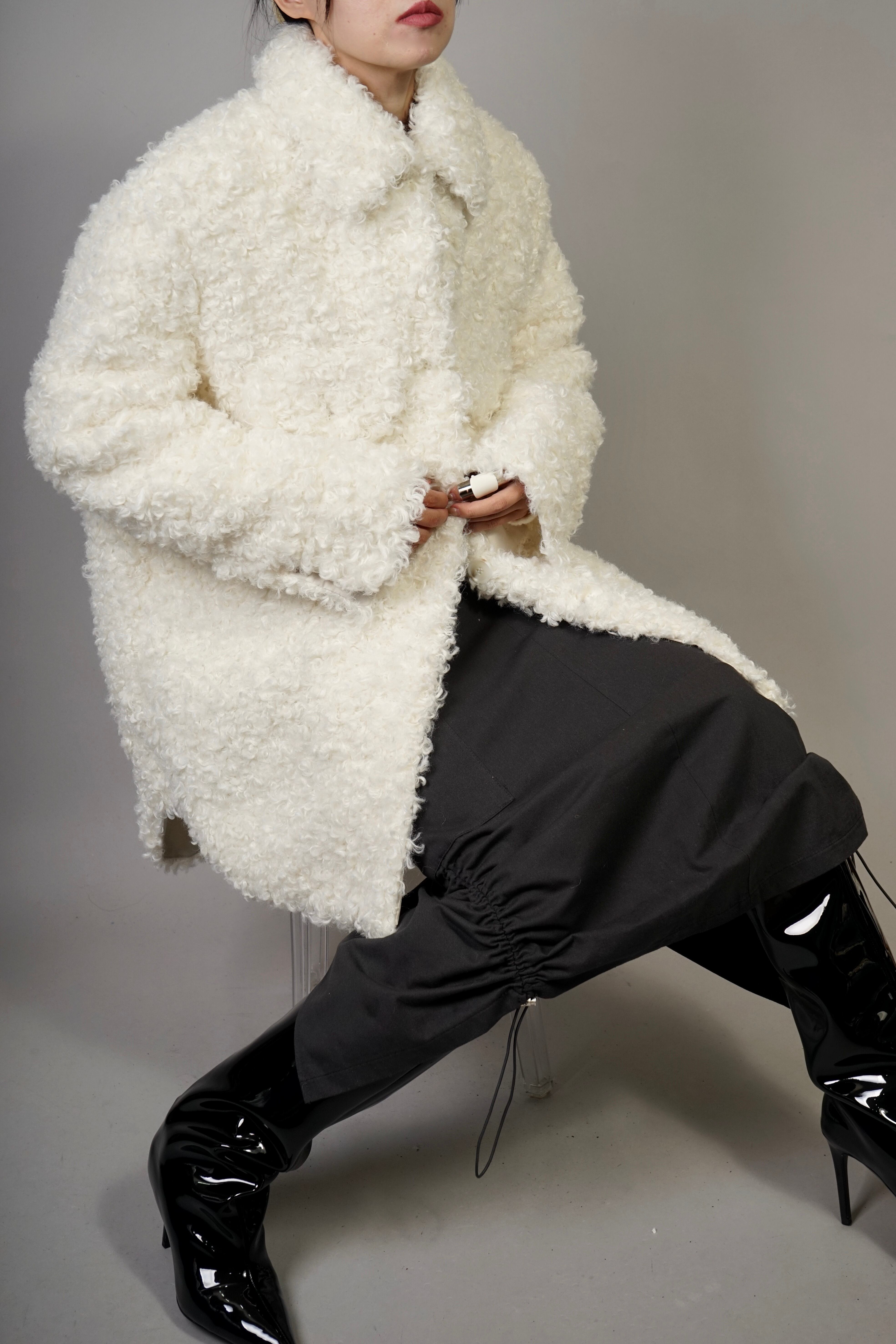 在庫超激安 HELK レザーフレアジャンプスカート ベージュ miXBo