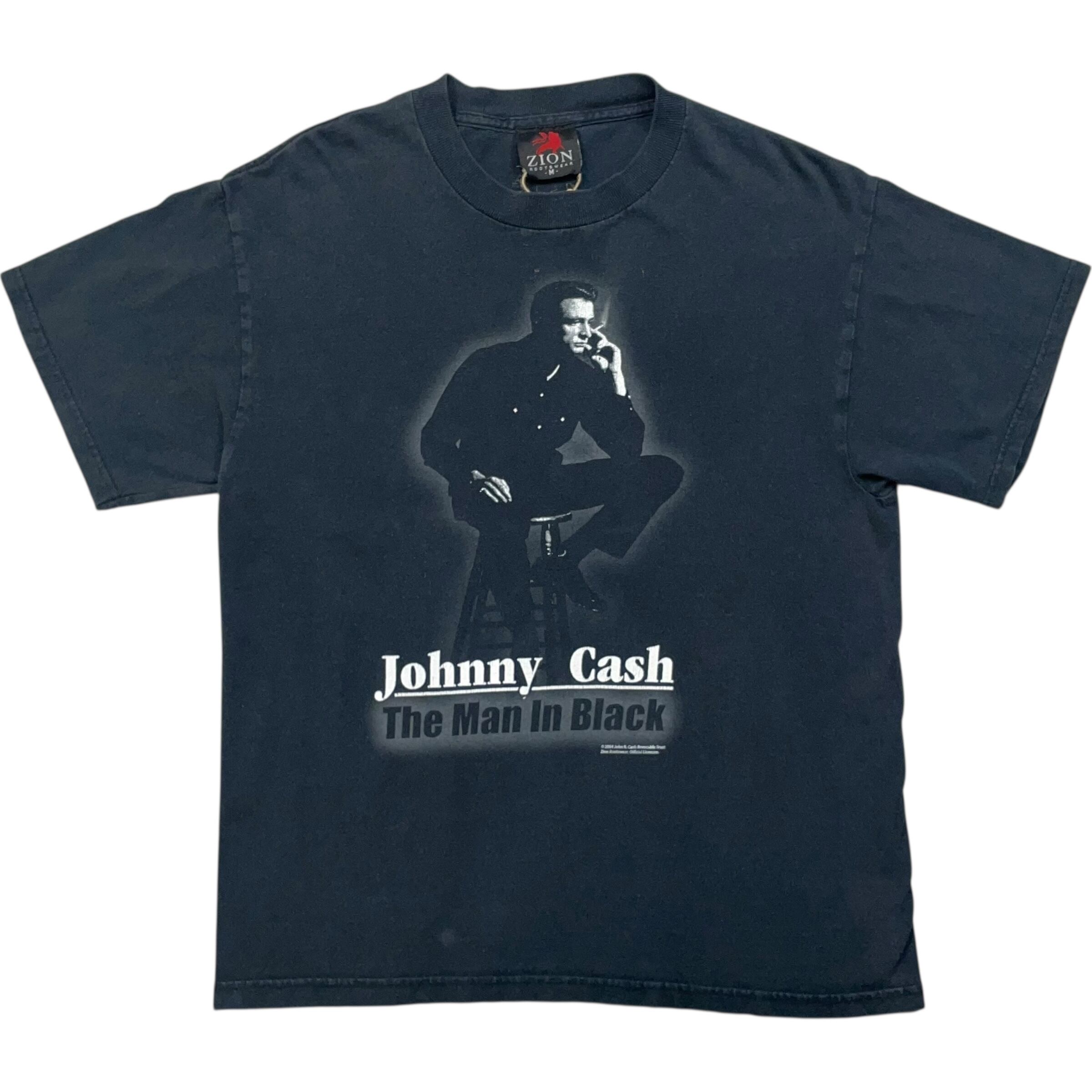 《M》 ZION Tシャツ 両面プリント Johnny Cash アーティストTシャツ ブラック no.7532