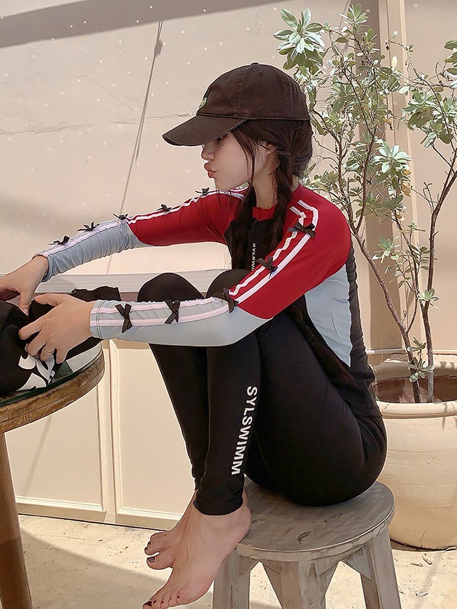 水着 レディース ラッシュガード水着 5点セット 長袖 ジップアップ