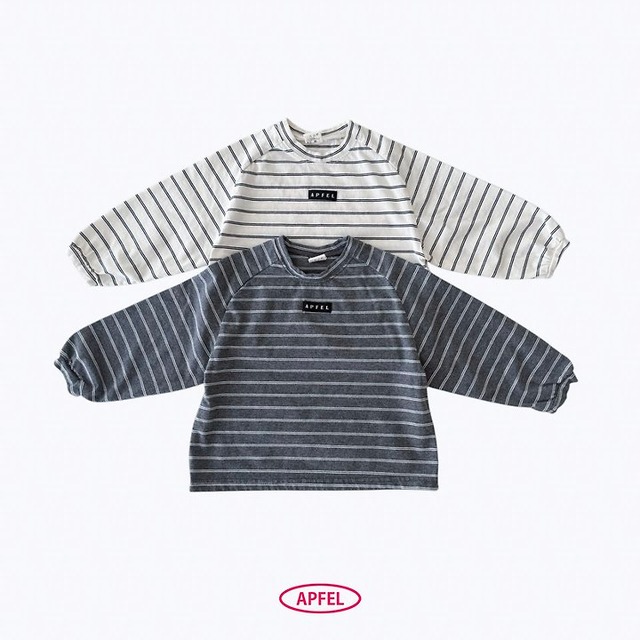 【取寄】apfel｜modern stripe tee｜モダンストライプTシャツ｜S-JM｜kids&jr｜26 autumn
