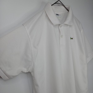 90s　フレンチラコステ　半袖　ポロシャツ　刺繍ロゴ　シェルボタン　ユーロ古着