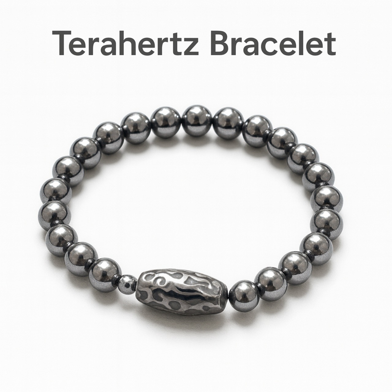 銀灰の輝きがエネルギーを整えるテラヘルツストーン | MIKI-JEWELRY テラヘルツ〈シルバーグレー〉ブレスレット | Terahertz Silver-Gray Bracelet