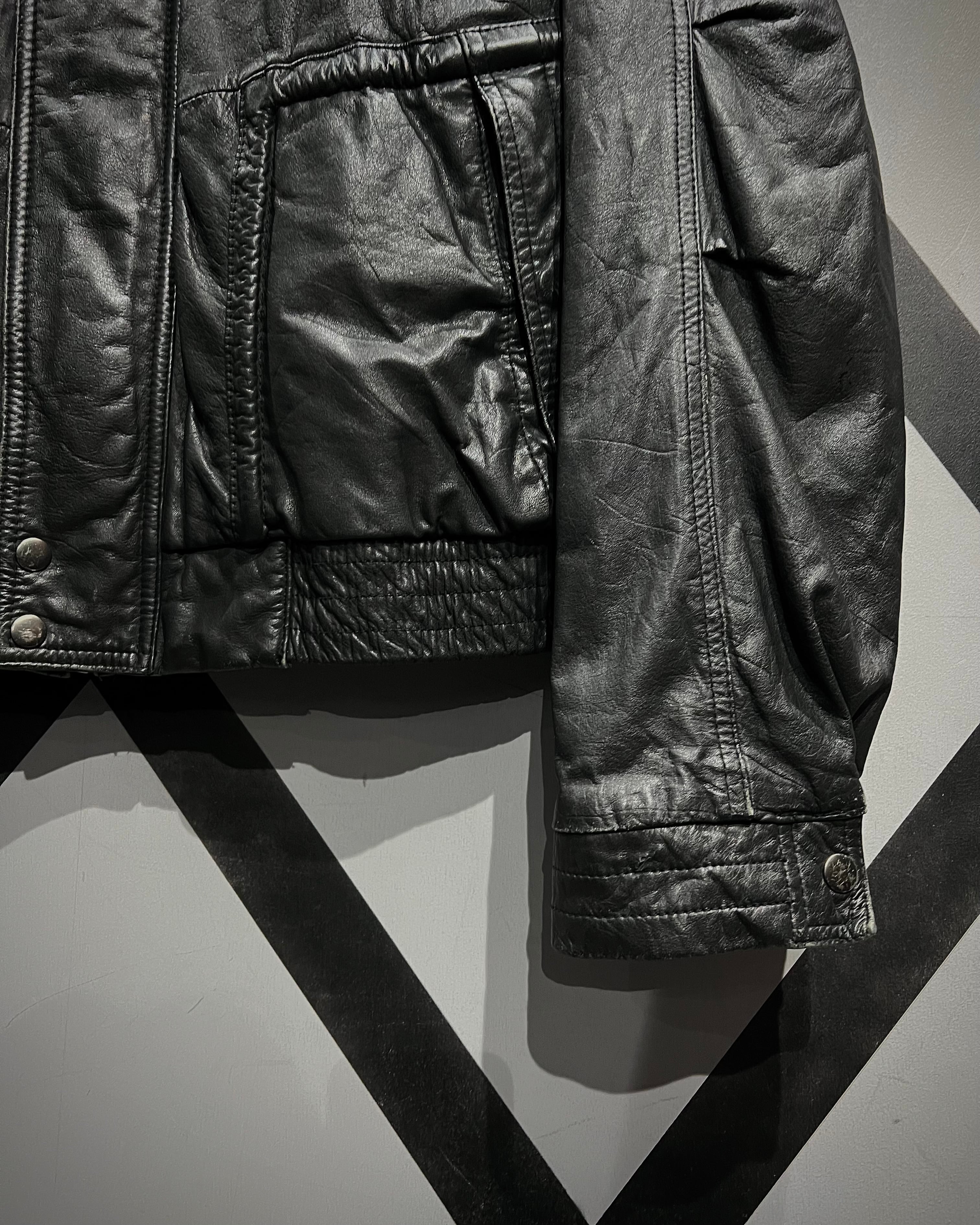 X VINTAGE】”完品” Detachable Faux Fur Liner High Neck Leather