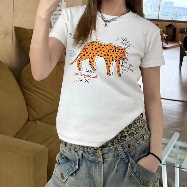 アニマルグラフィックスリムフィットTシャツ 2col R02452
