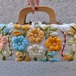 Woven straw floral handbag／フラワー ストロー バッグ