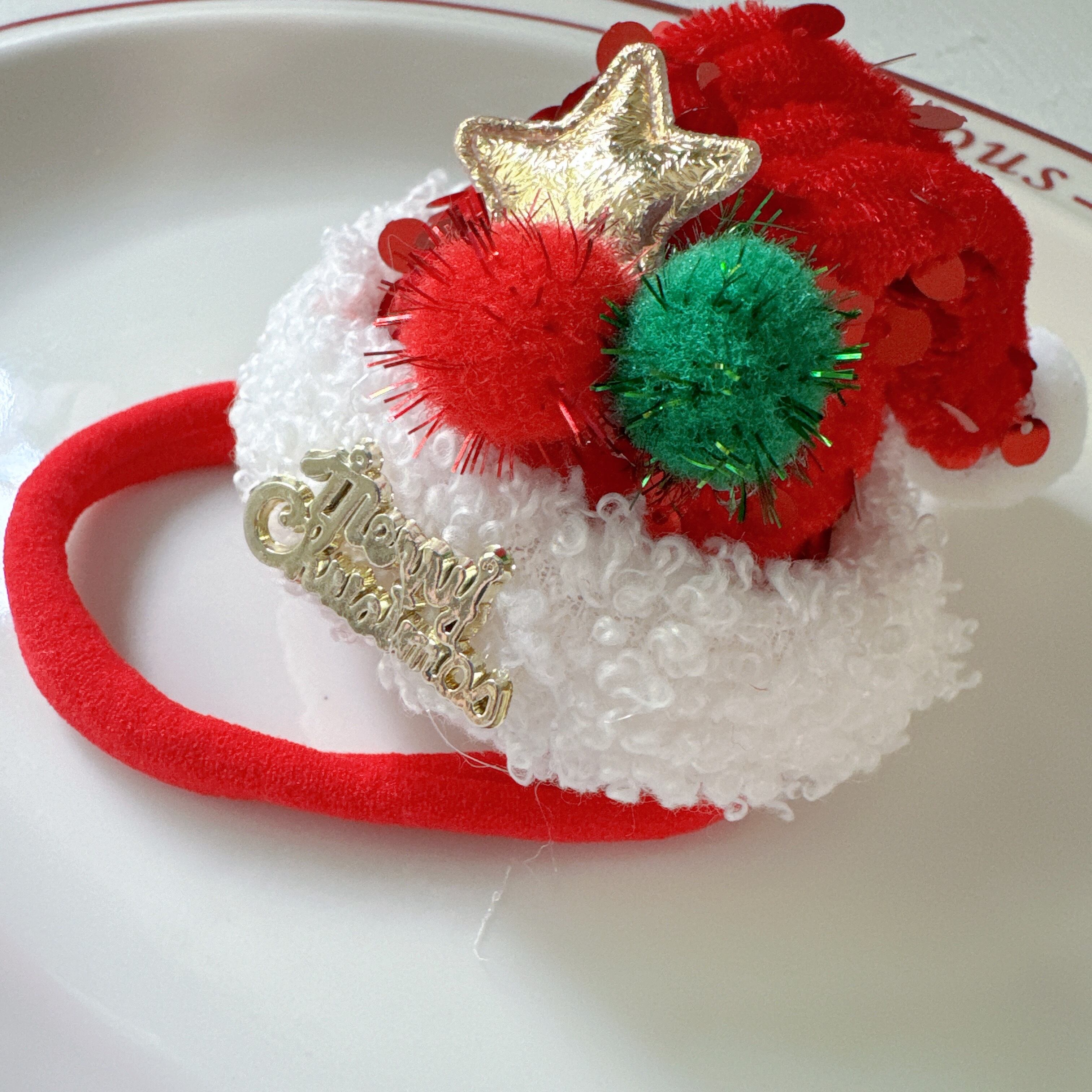 クリスマス*スパンコールサンタのお帽子ヘアバンド