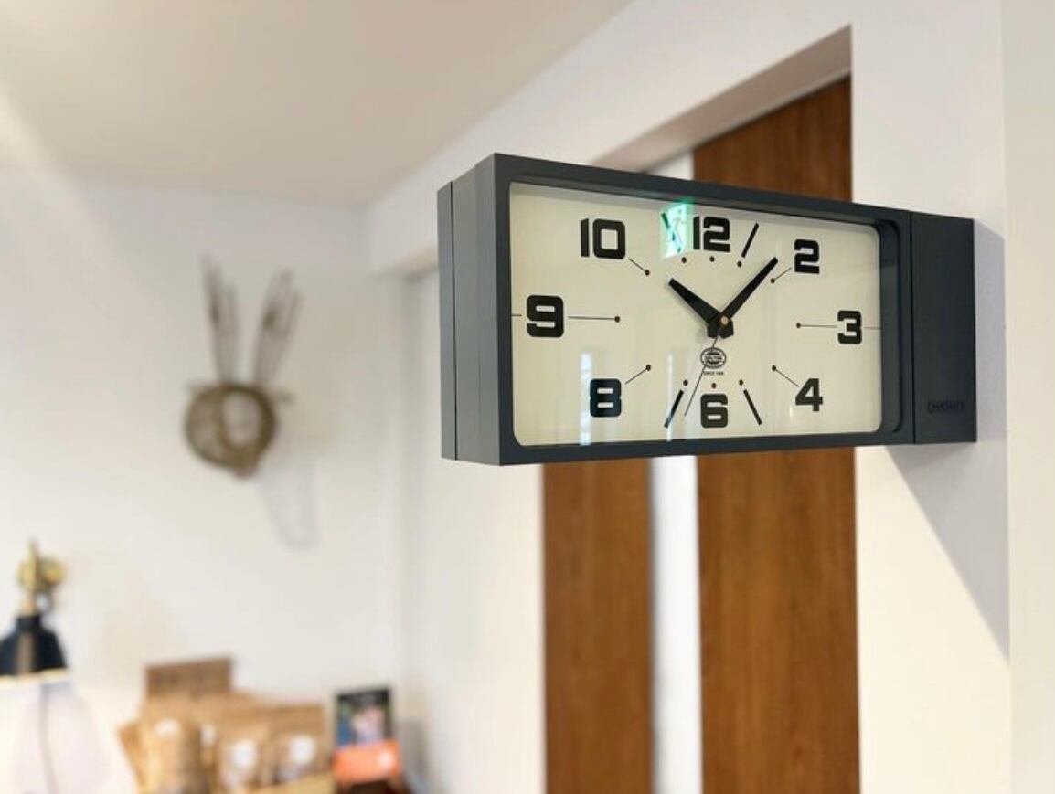 ダルトン DULTON DOUBLE FACE CLOCK RECTANGLE BLACK ダブル フェイス