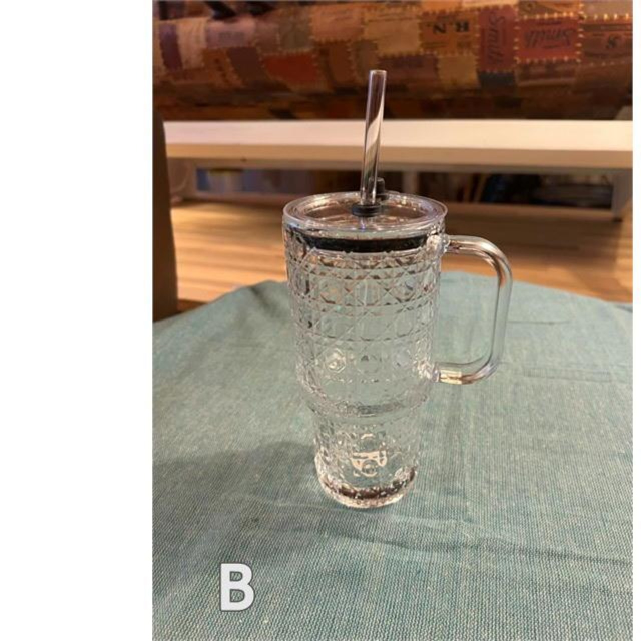 TOPANGA KITCHEN　Glass Tumbler 2Type　ガラスタンブラー　2種　ストロー付き　蓋付き　タンブラー