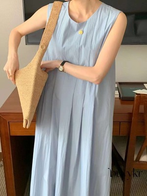 タック入りノースリワンピース AJ22261-8936