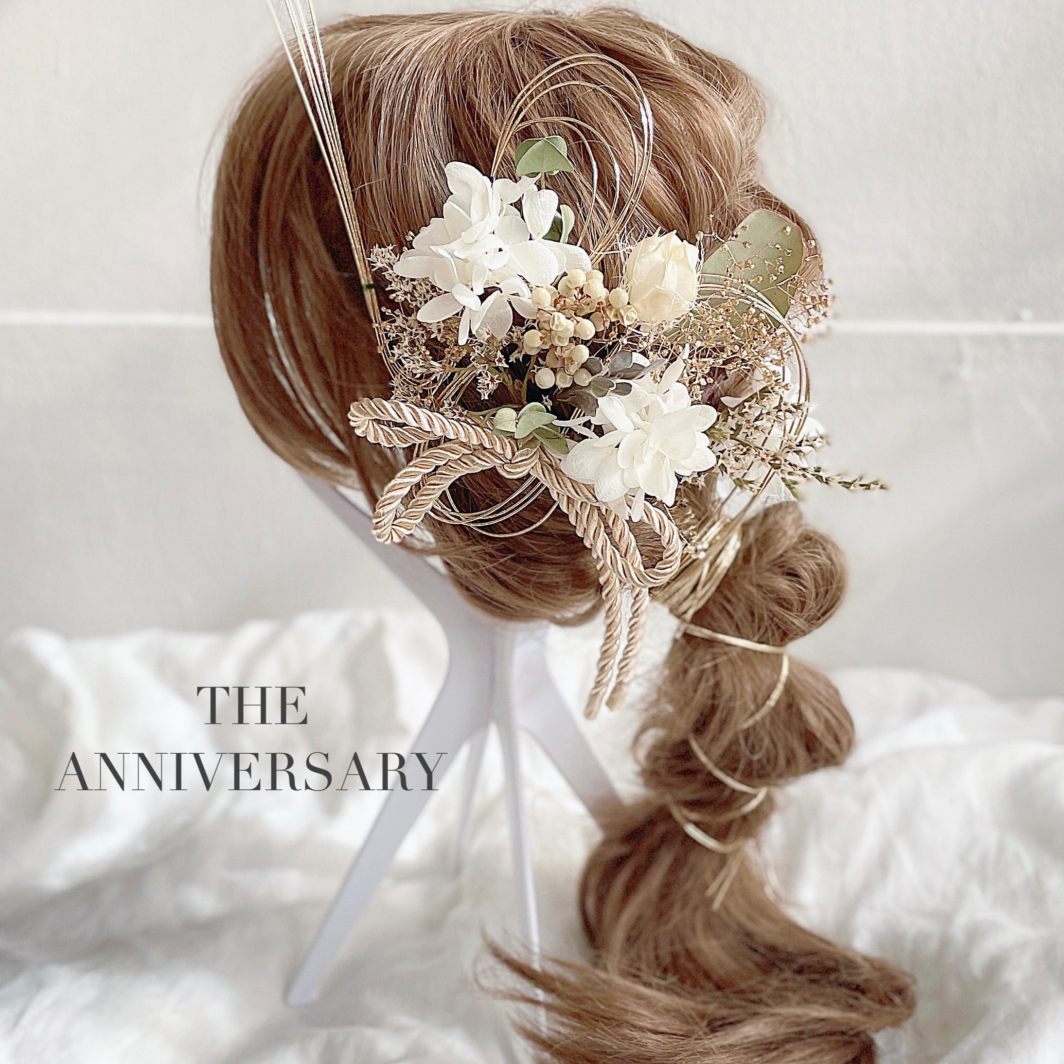 01水引 金箔セット 成人式 卒業式 結婚式 髪飾り - ヘアピン